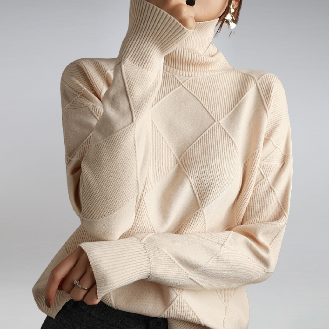 Stylish Women's Turtleneck - Isabella-Beige-S-The Livary