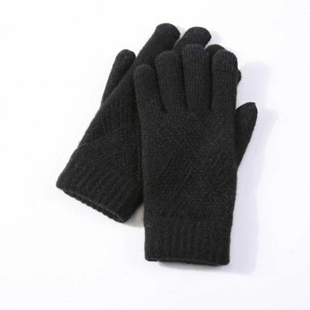 Comfy Knitted Women's Gloves - Isabelle-Black-The Livary