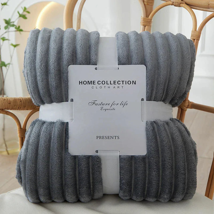 Wide Striped Flannel Fleece Blanket - CozyStripe