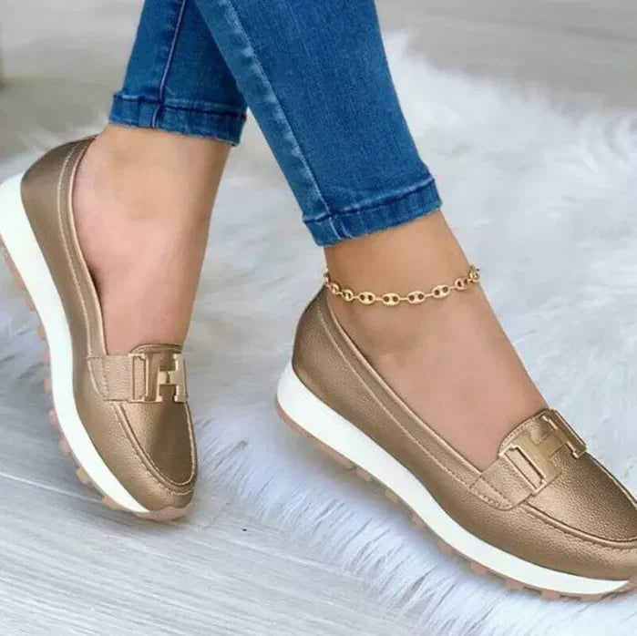Orthopaedic Trendy Women's Shoes - Mirella-Gold-35-The Livary