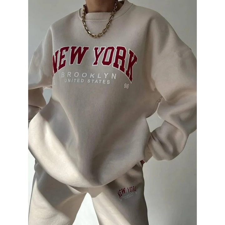 Ladies Tracksuit with Letter Print - Viva-Brown-S-The Livary