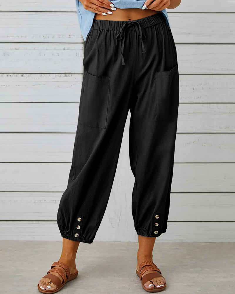 High-Waisted Women's Trousers – Olivia-Black-S-The Livary