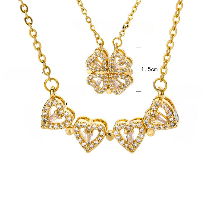Luxury Diamond Necklace - Livia-Gold with Roses-The Livary