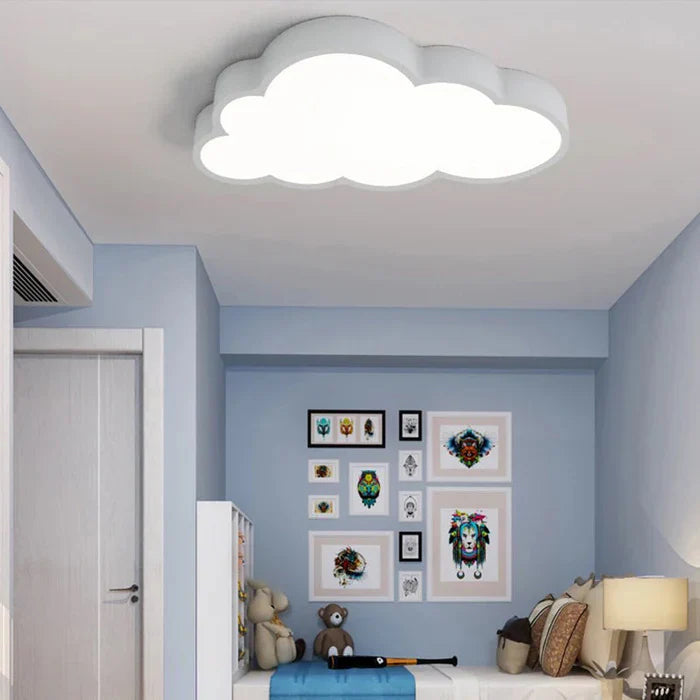 LED Ceiling Light for Children's Rooms - CloudLight-Blue-19.29 inches-White-The Livary