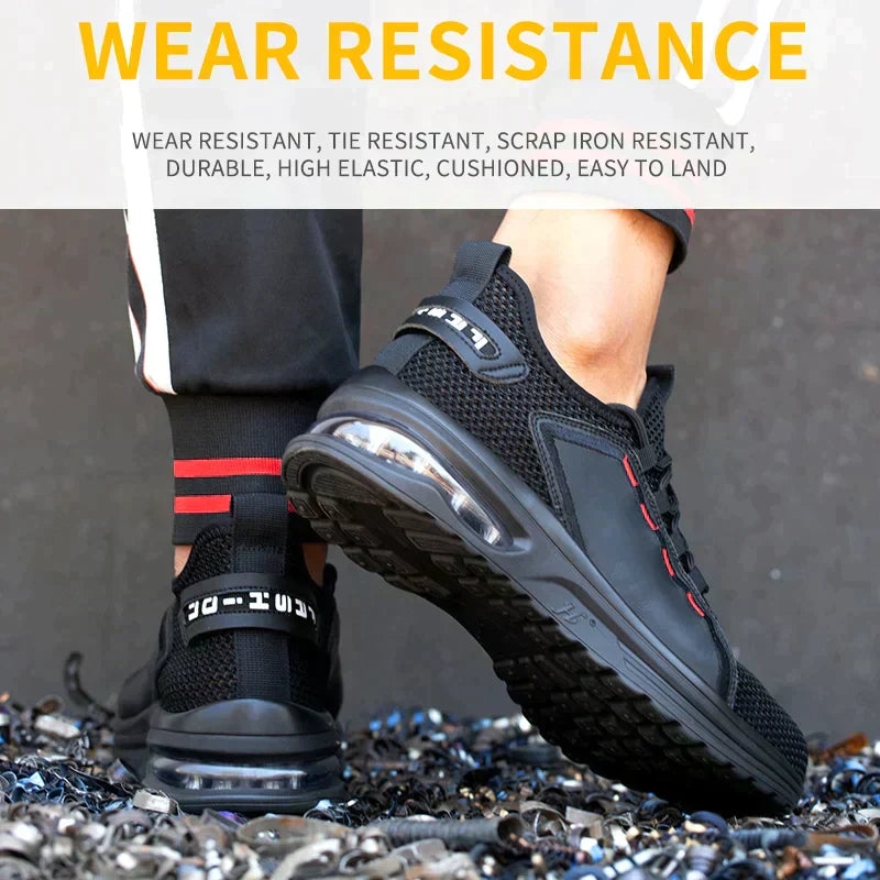 Ultralight Safety Shoes with Steel Toe - SteelFlex One-Black-4-The Livary