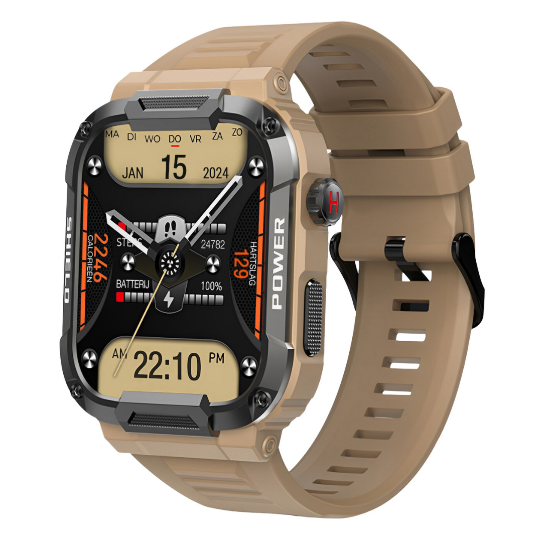 Robust Smartwatch for Men - IronPulse X1-Beige-The Livary