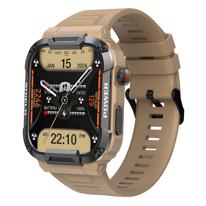 Robust Smartwatch for Men - IronPulse X1-Beige-The Livary