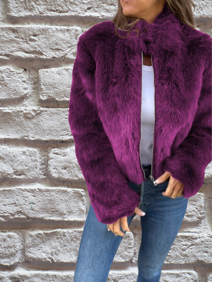 Luxury Soft Ladies Coat - Aurora-Purple-S-The Livary
