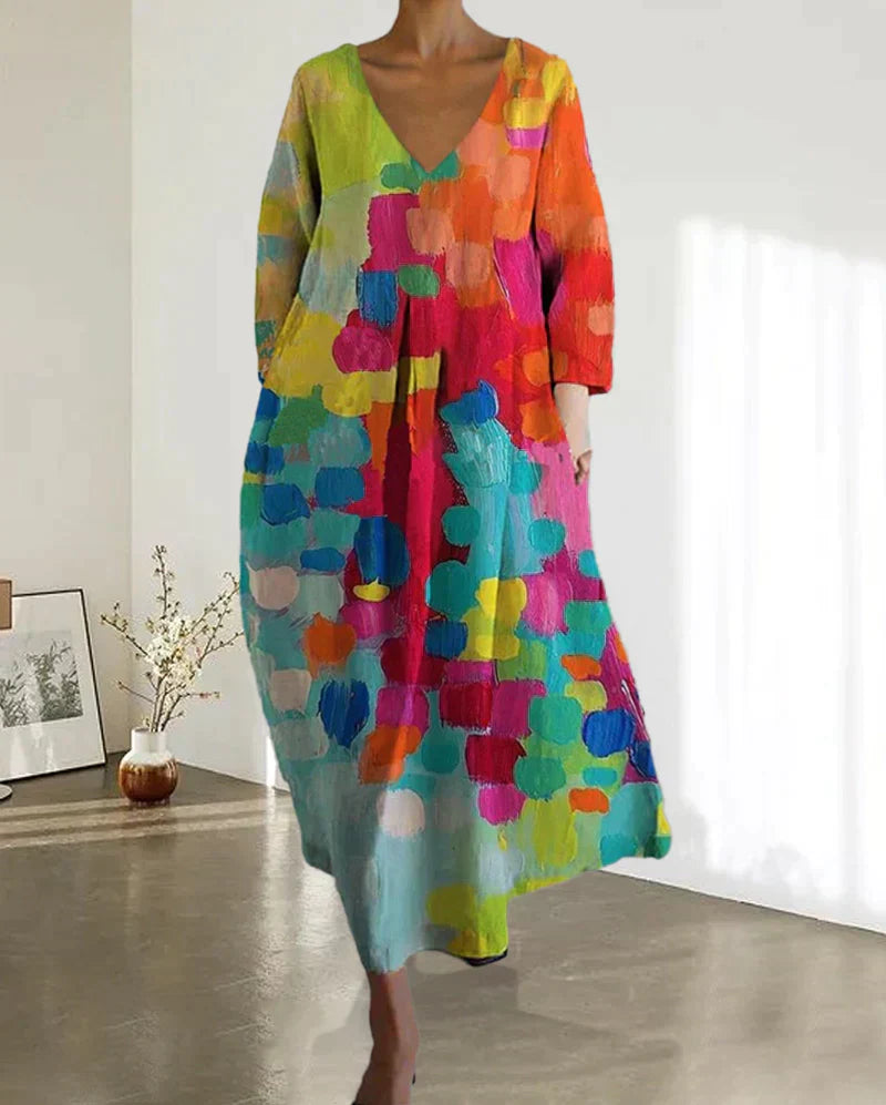 Colourful Printed Dress - Yara-S-The Livary