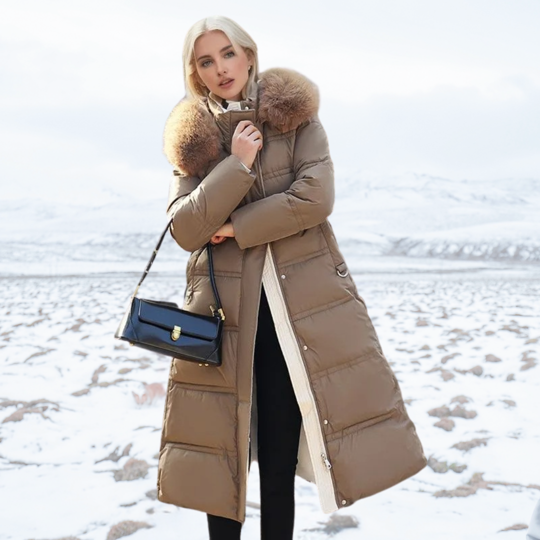Luxury Faux Fur Winter Coat for Women - Amara-Brown-S-The Livary