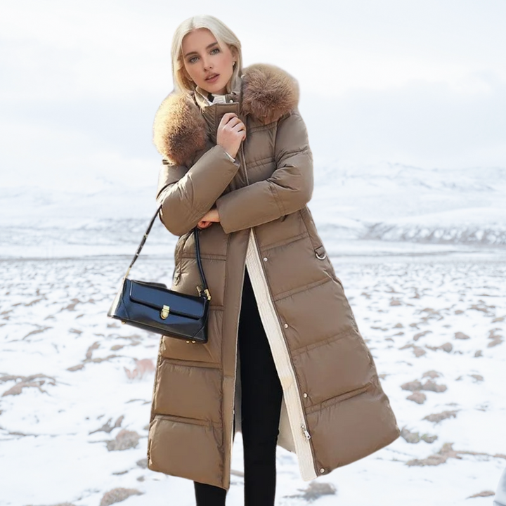 Luxury Faux Fur Winter Coat for Women - Amara-Brown-S-The Livary