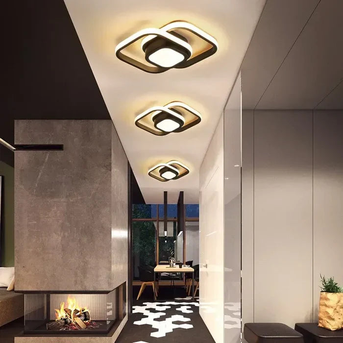 Modern LED Ceiling Lamp with Double Ring Design - Twilight Rings
