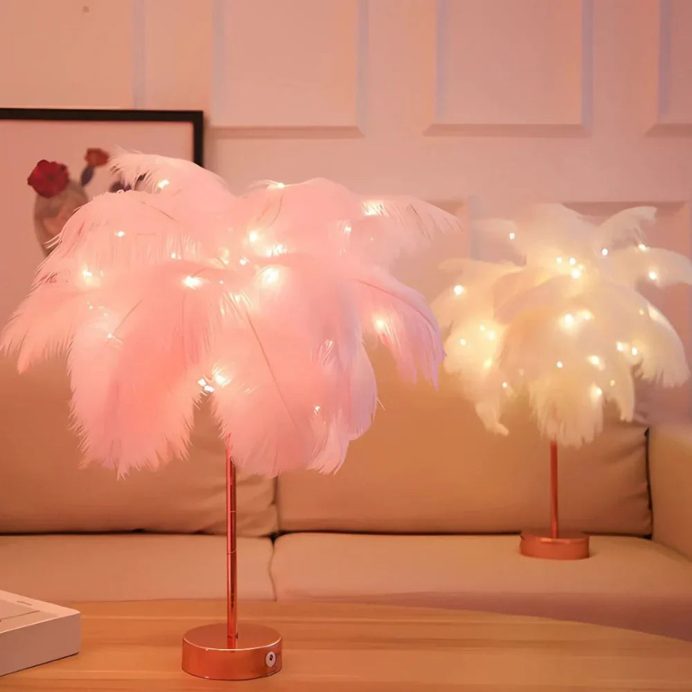 Atmospheric Veer Palm Tree Lamp - LumaPalm-White-Rose gold-The Livary