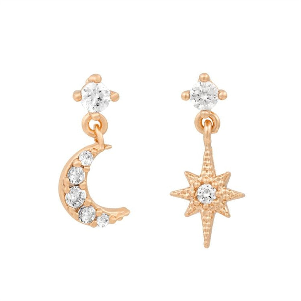 Enchanting Star Light Earrings - Astrid-Moon & Star Earrings-The Livary
