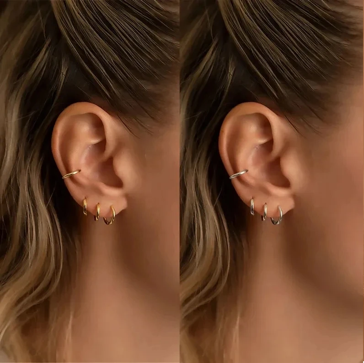 Refined Hoop Earrings - Sophia-Zilver-0.31 in-The Livary