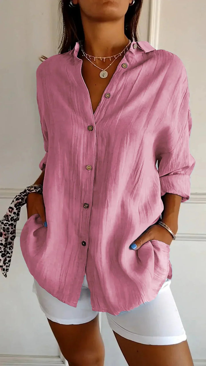 Lightweight Ladies Blouse - Elodie-Pink-S-The Livary