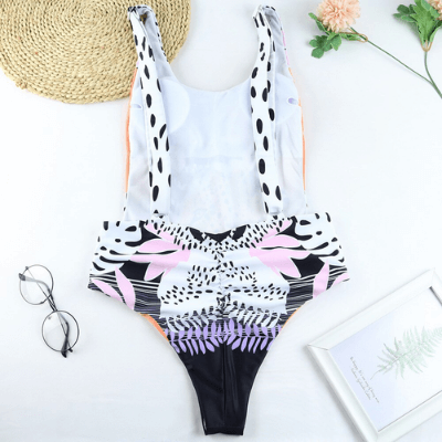 Stylish one-piece swimsuit with animal print for women - WildWelle-Leopard-S-The Livary