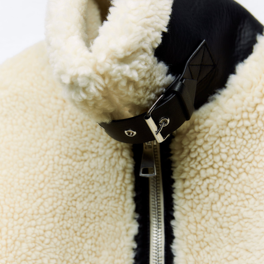 Teddy Pilot Jacket - Dilara | Trendy, Warm, Oversized & Stylish!-S-The Livary