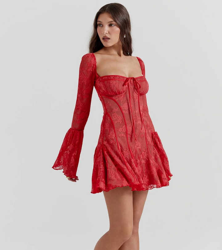 Stylish summer dress for women with lace and an open back – Julisa-Black-S-The Livary