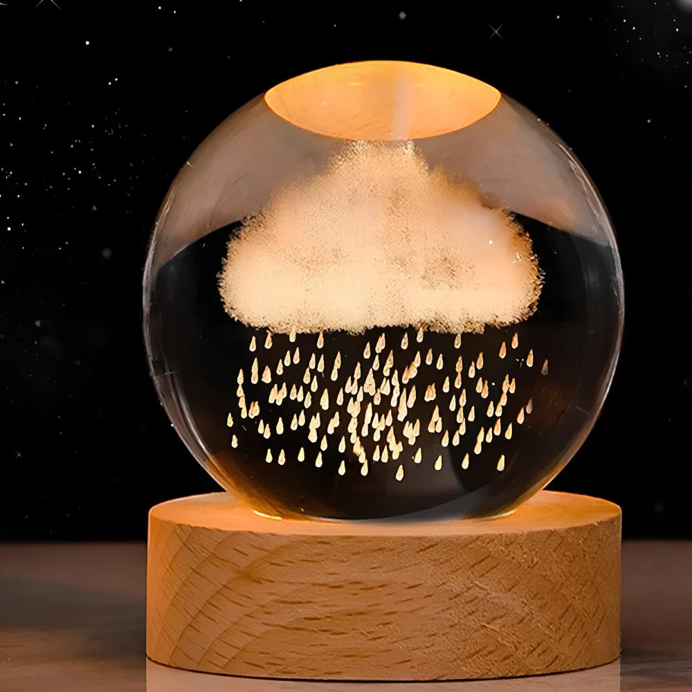 3D Engraved Crystal Sphere - Celestia-Milky Way-The Livary