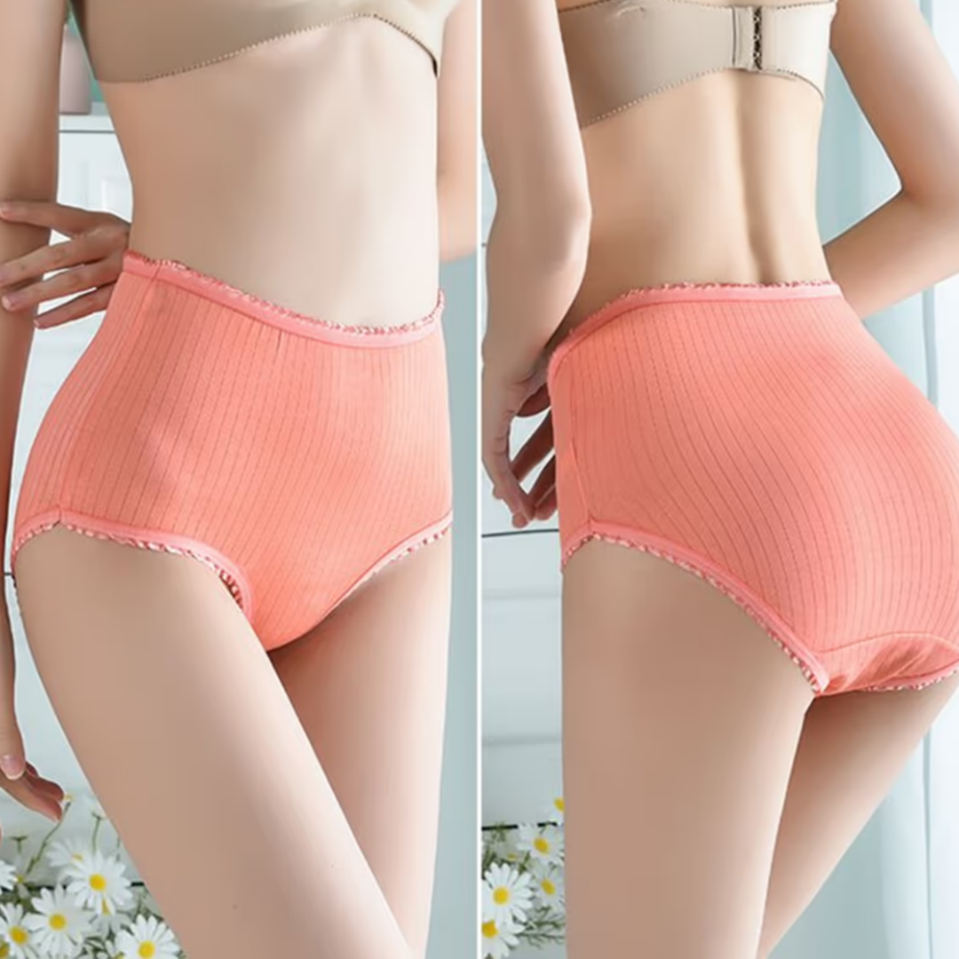 Leakproof High-Waisted Underwear – Camille (8-pack)-Orange-M-The Livary