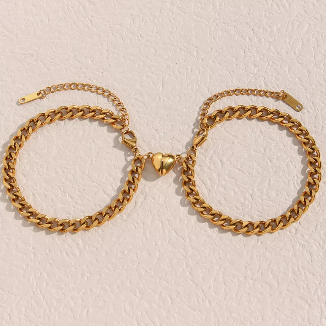 Heart Bracelet Set - Liora-Gold-The Livary
