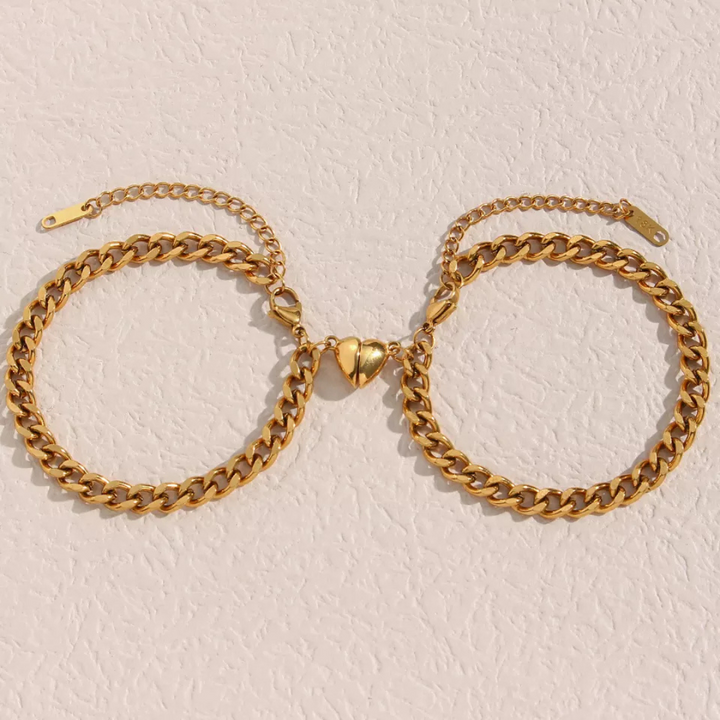 Heart Bracelet Set - Liora-Gold-The Livary