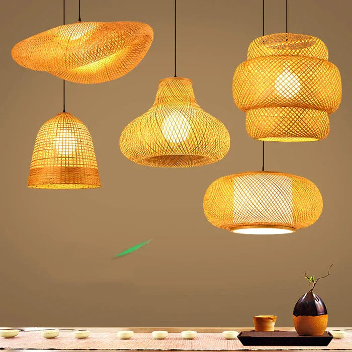 Handmade Rattan Pendant Lamp - RayaLicht-A- 40 cm-The Livary