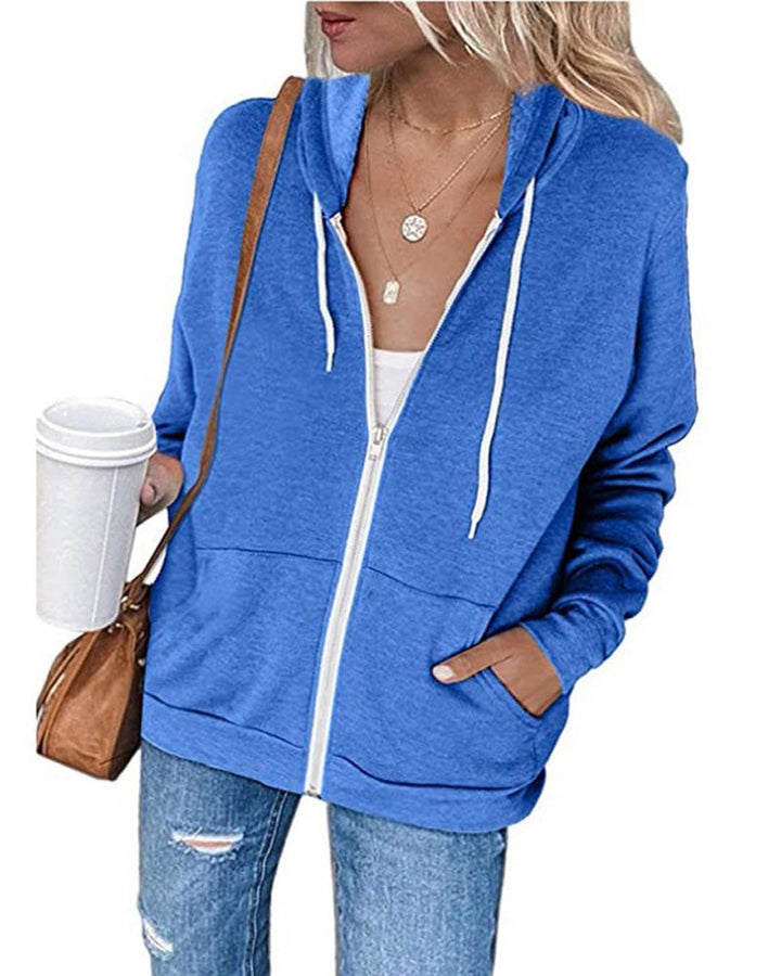 Plain Ladies Jacket with Pockets - Emma-Blue-S-The Livary