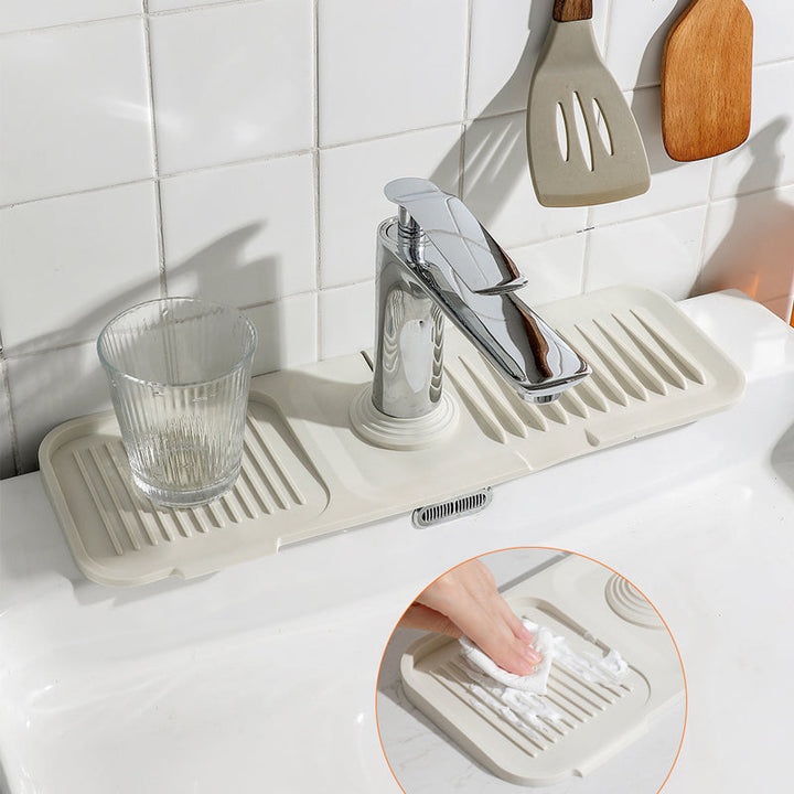 Silicone Draining Mat with Self-Drainage – DripGuard-White-Small-The Livary