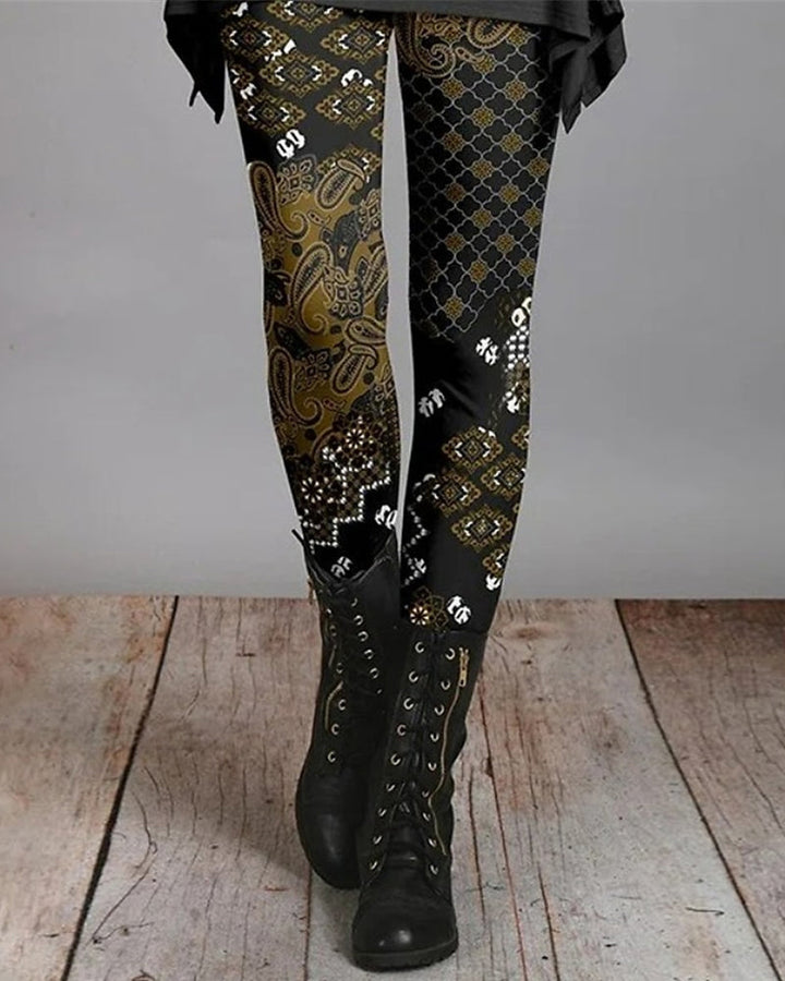 Bohemian Retro Leggings with Ethnic Prints – Ziva-4-S-The Livary