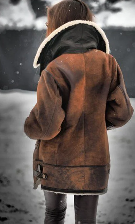 Warm Fleece Jacket for Women - Amara-Brown-S-The Livary