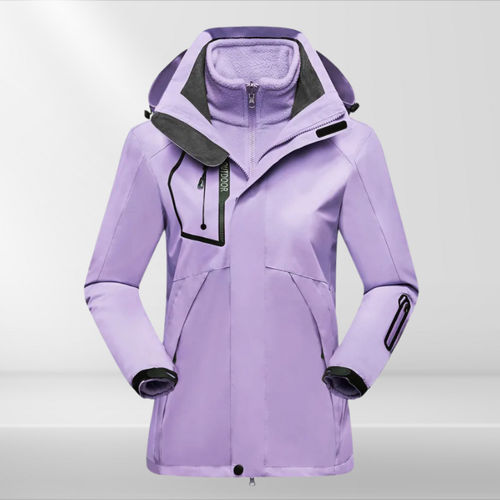 3-in-1 Outdoor Jacket for Women - Romy-Purple-M-The Livary