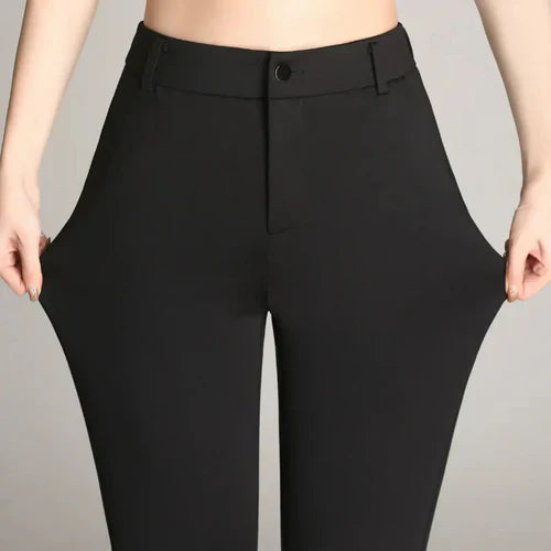 Slim Fit Flared High Waist Trousers – Mila-Black-S-The Livary