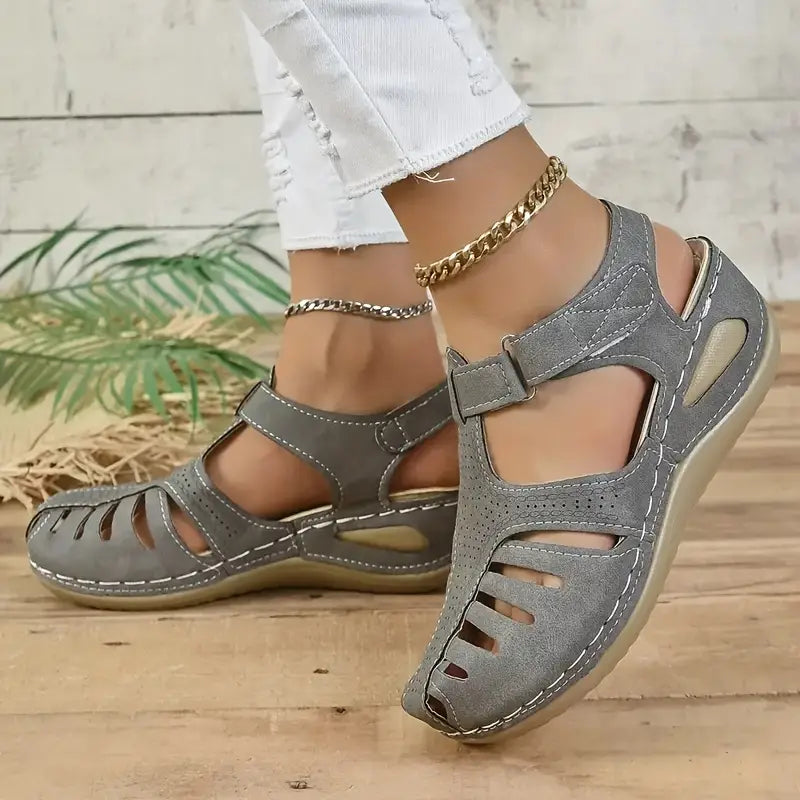 Trendy women's comfort sandals with orthopedic support – Mirella-Grey-3-The Livary