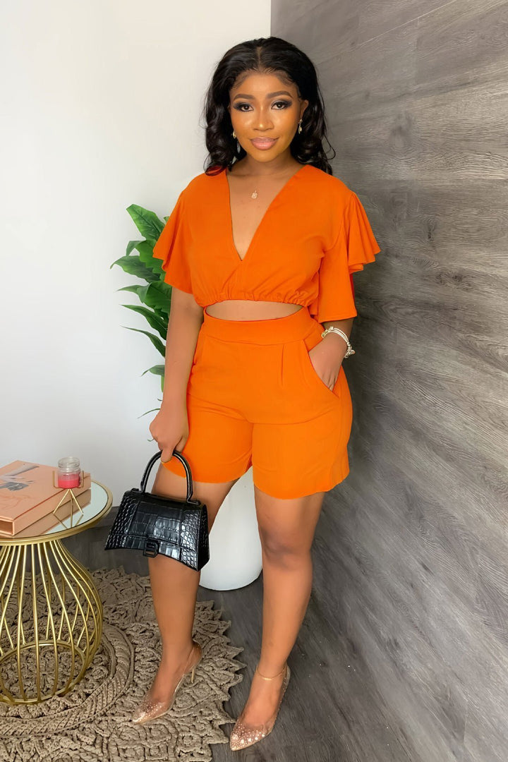 Trendy summer two-piece set with pleated design – Marlene-Green-S-The Livary