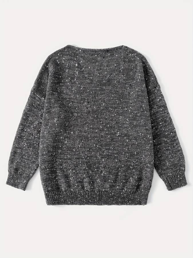 Loose-knit sweater made of multicoloured wool - Lilac-Green-XS-The Livary