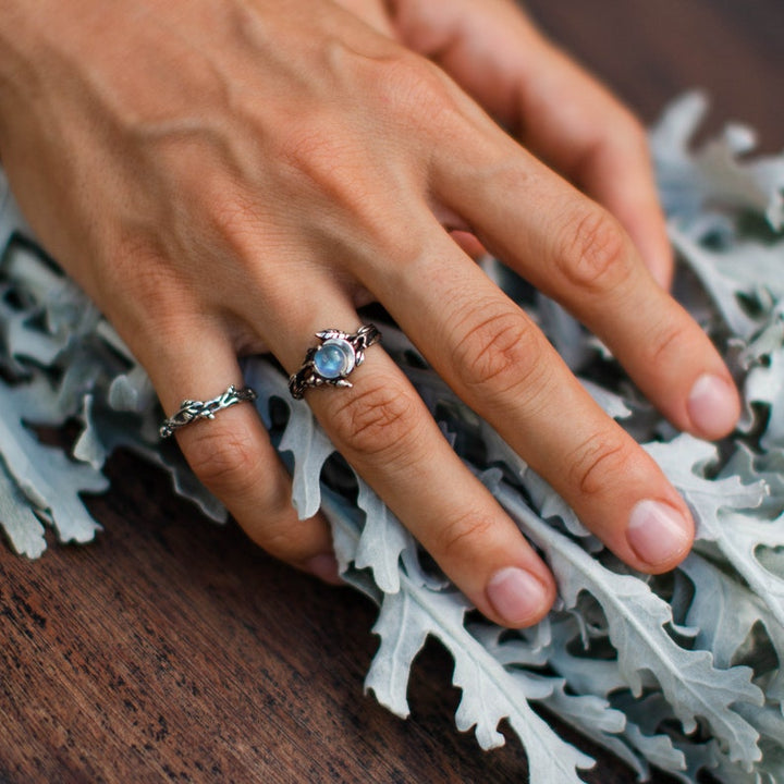 Stylish Moonstone Statement Ring - Iris-Moon-2.01 in-The Livary