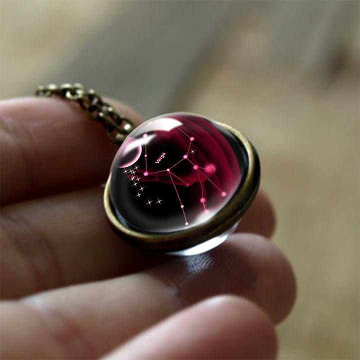 Glass 12 Zodiac Sign Protective Pendant - Sofia-Virgo-The Livary