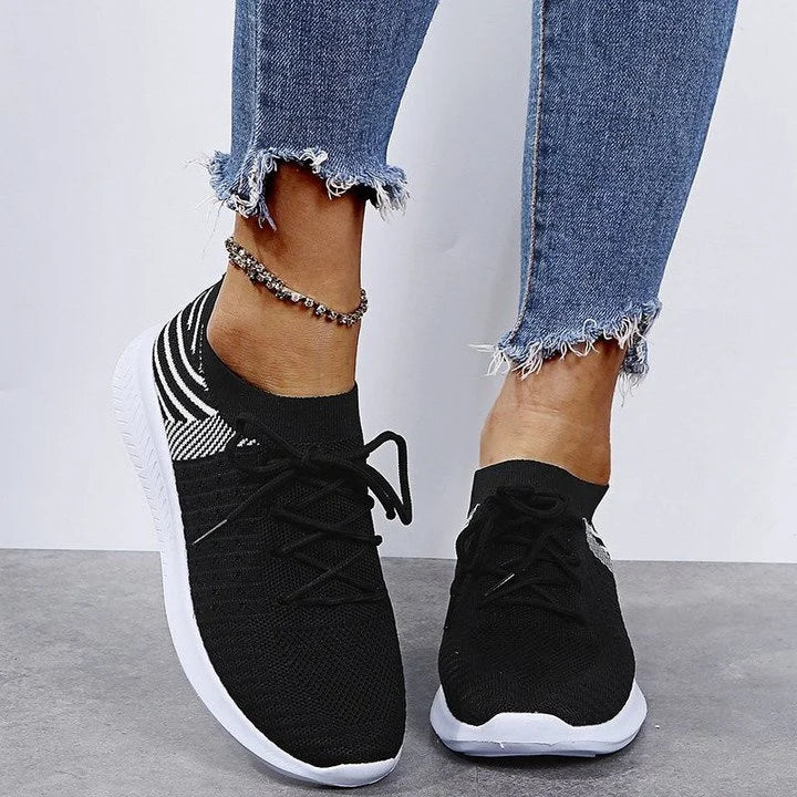 Stylish Orthopaedic Ladies Sneakers - Lyra-Black-2.5-The Livary