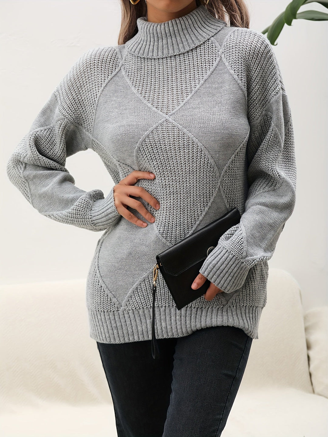 Trendy Plain Turtleneck - Selena-Yellow-S-The Livary