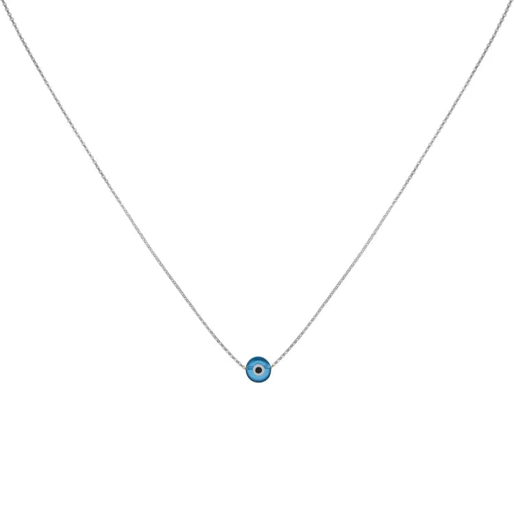 Glossy Nazar Necklace - Amira-Blue-Gold-The Livary