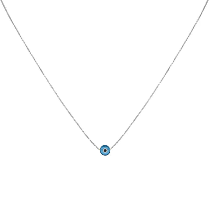 Glossy Nazar Necklace - Amira-Blue-Gold-The Livary