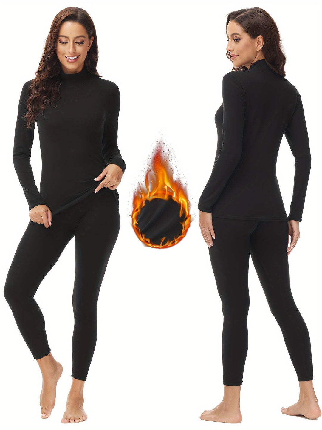 Two-piece Thermoset for the Cold Winter Months - Serena-Black-XS-The Livary
