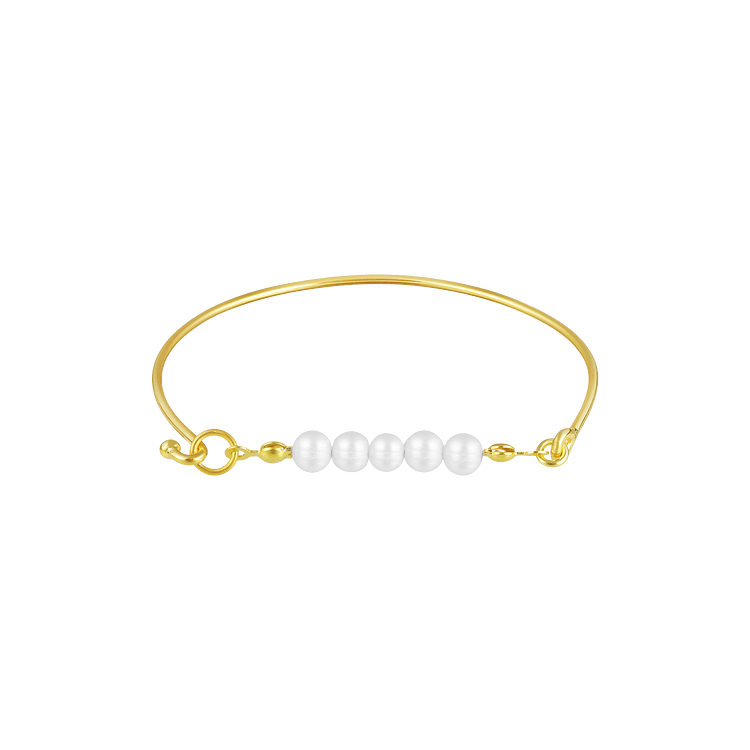Stylish Bracelet with Delicate Pearls - Selina-Gold-The Livary