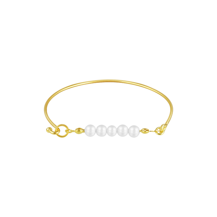 Stylish Bracelet with Delicate Pearls - Selina-Gold-The Livary