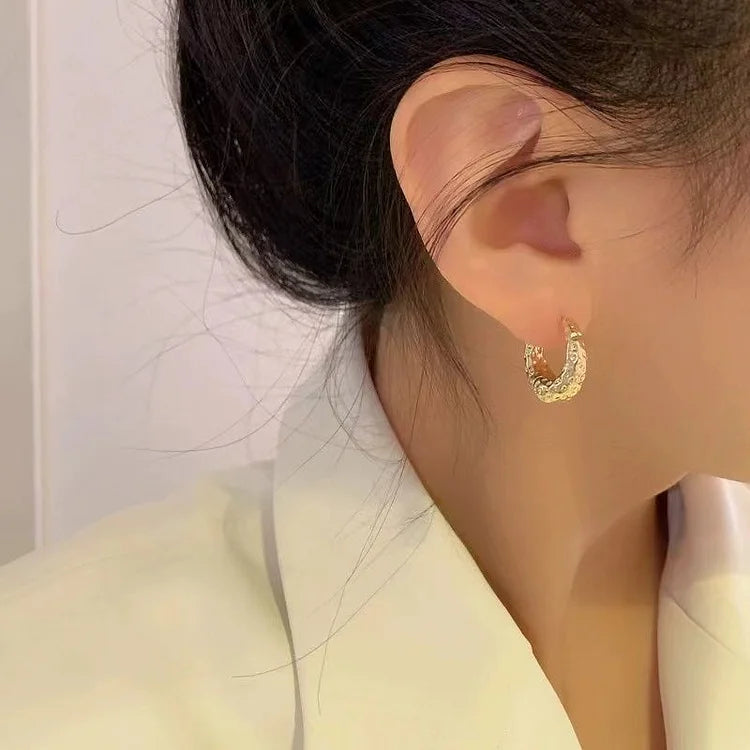Stylish Hoop Earrings - Noor-Gold-The Livary