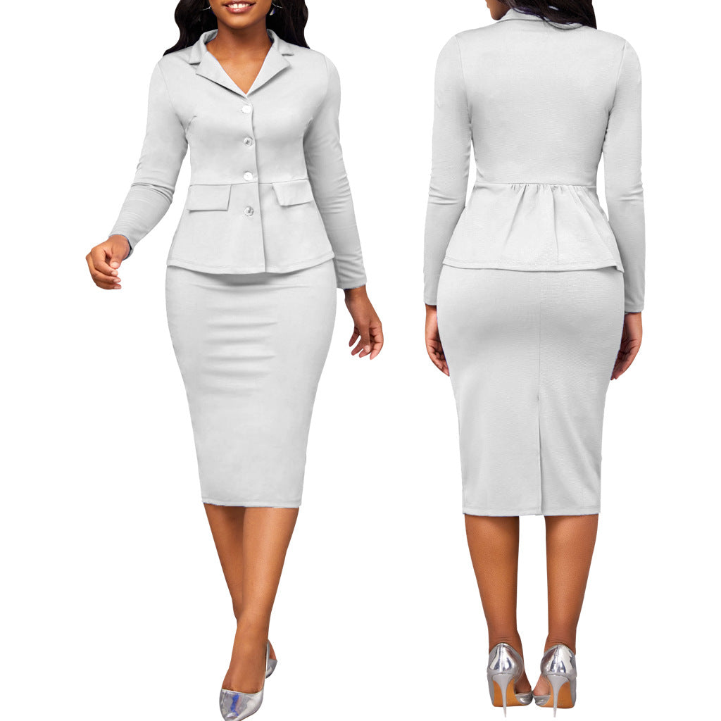Chic Two-Piece Ladies Suit - Elena-White-S-The Livary