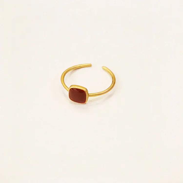 Vintage Enamel Ring - Elvira-Red-The Livary