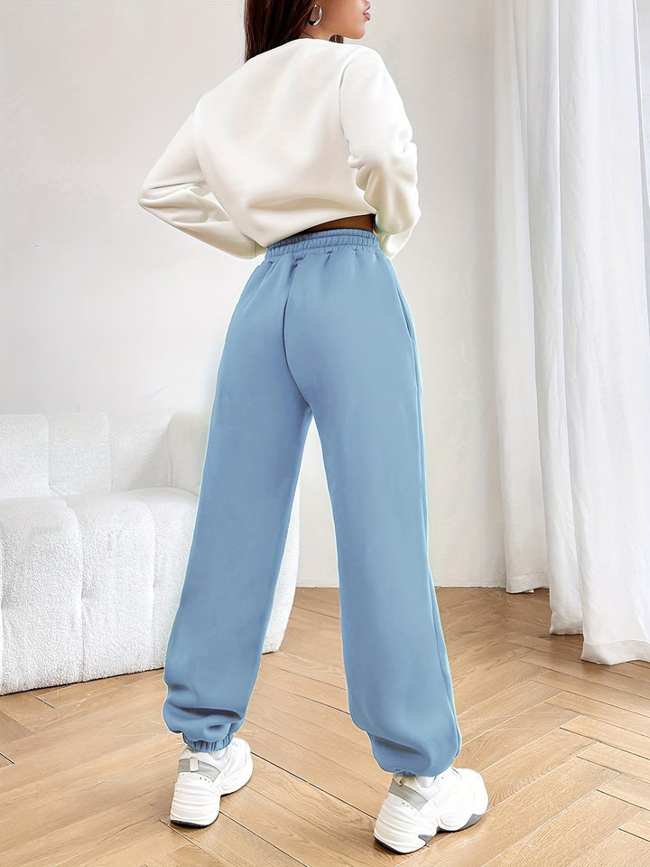 Two-piece Jogging Suit with Trendy Letter Print - Isabelle-Green-S-The Livary